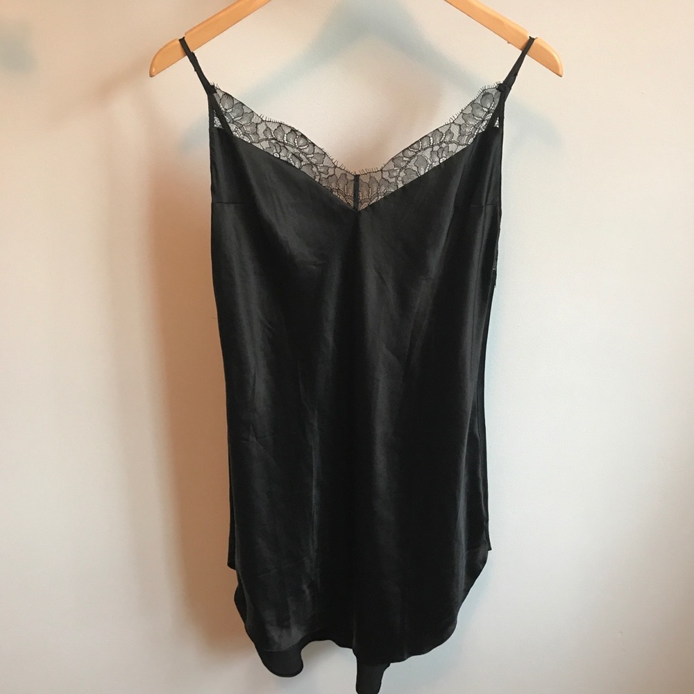 NWOT Victorias Secret black slip with lace detail